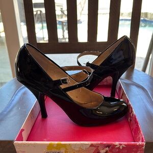 Black Patent Leather Mary Jane Heels
